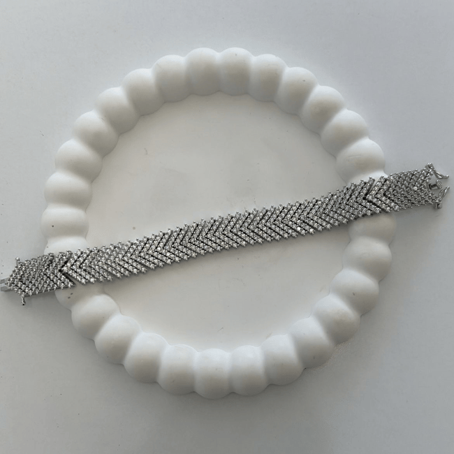 Özel Seri Zirkon Taşlı Pırlanta Montür Bileklik 18 cm