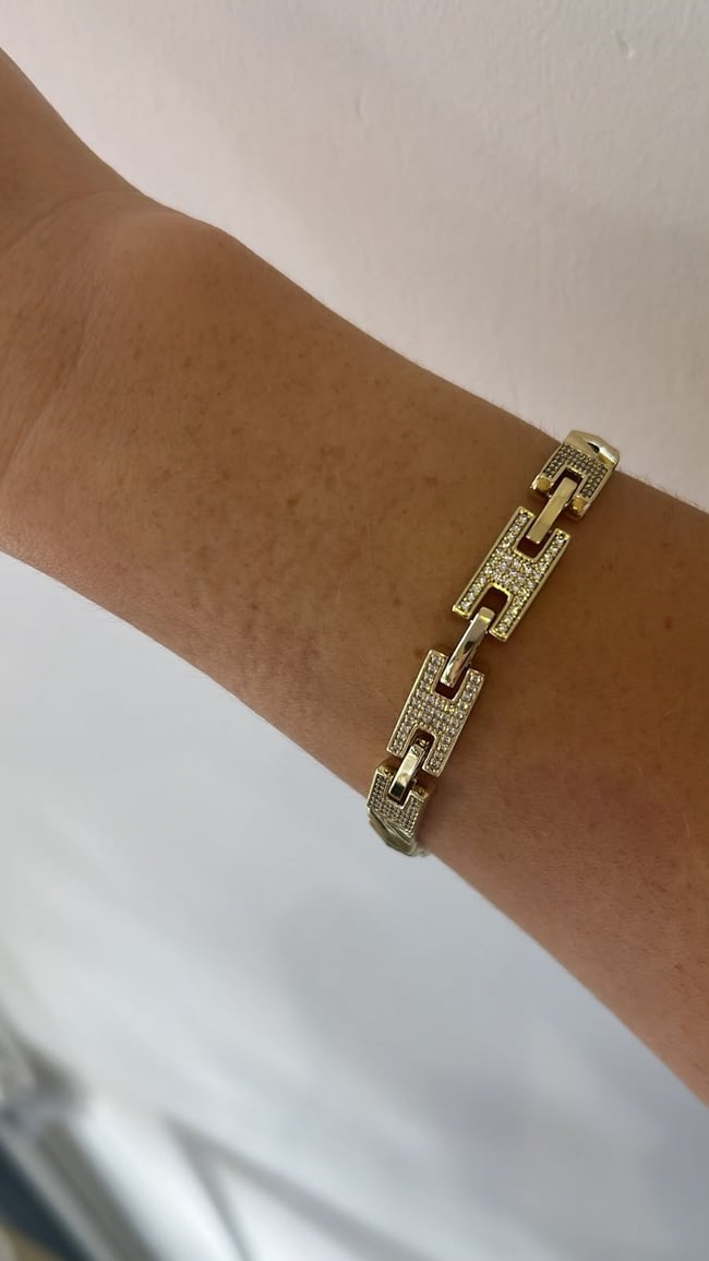 Vip Seri 14 K Gold Plaka Bileklik 20 cm 