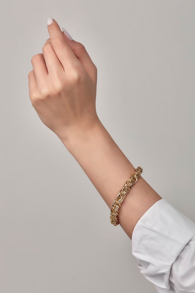 Vip Seri 14K Gold Hasır Bileklik 21cm 