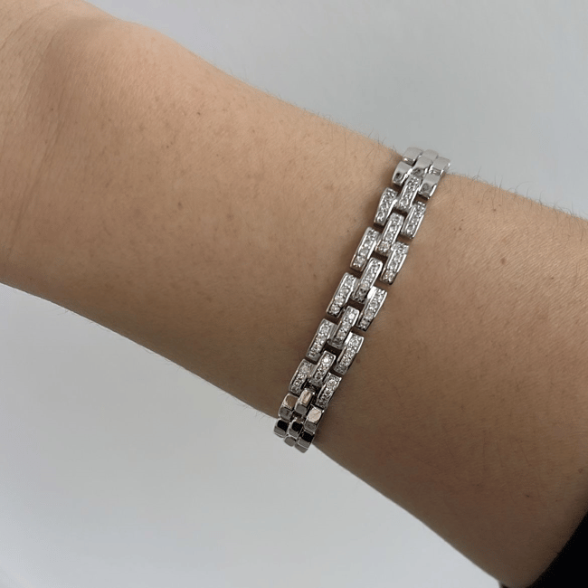 Vip Seri Zirkon Taşlı Kafes Bileklik 18cm