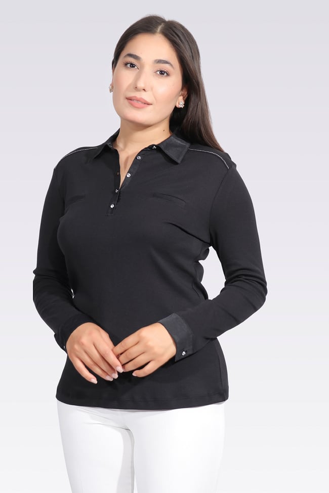 10664 SATEN GARNİLİ ŞIK ÖRME BLUZ