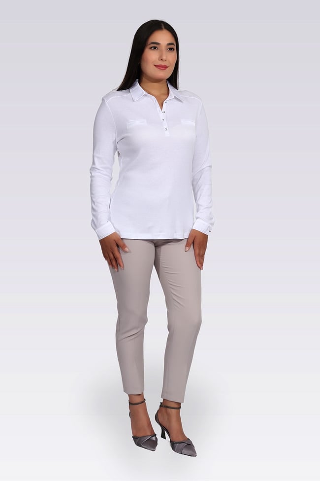 10664 SATEN GARNİLİ ŞIK ÖRME BLUZ