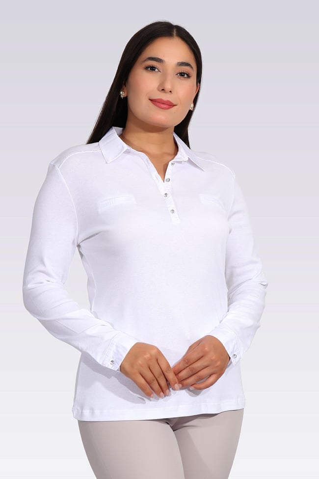 10664 SATEN GARNİLİ ŞIK ÖRME BLUZ