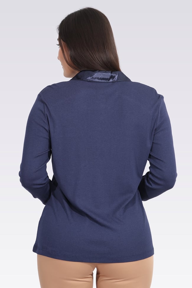 10664 SATEN GARNİLİ ŞIK ÖRME BLUZ