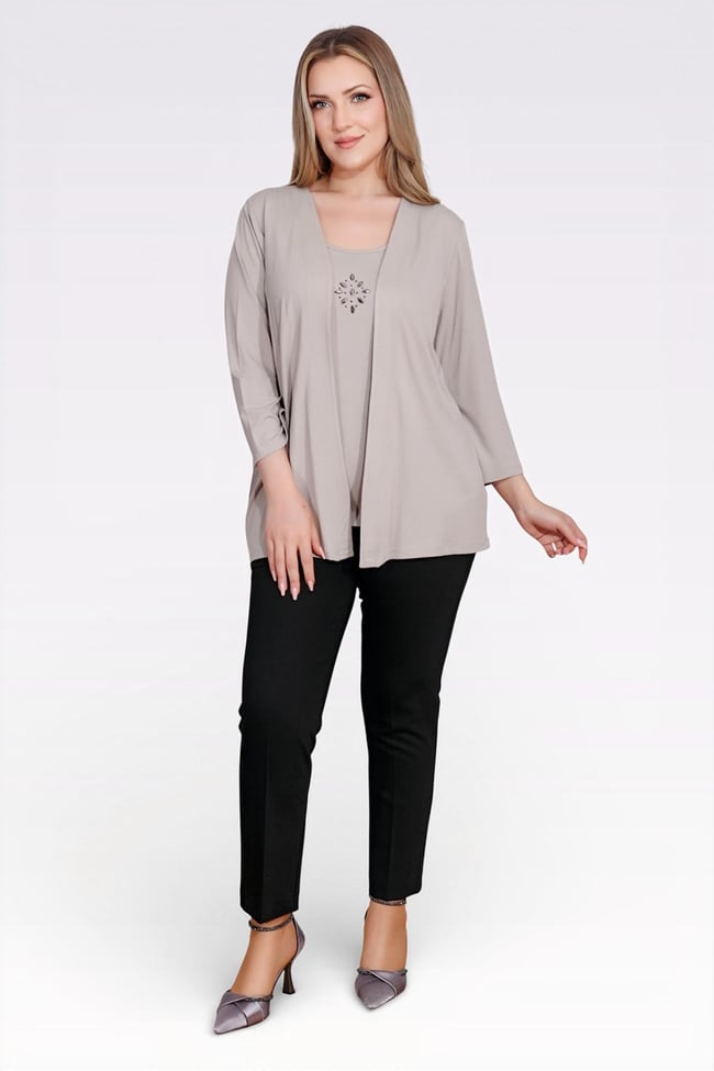 10743 TAŞ DETAYLI ÖRME İKİLİ TAKIM