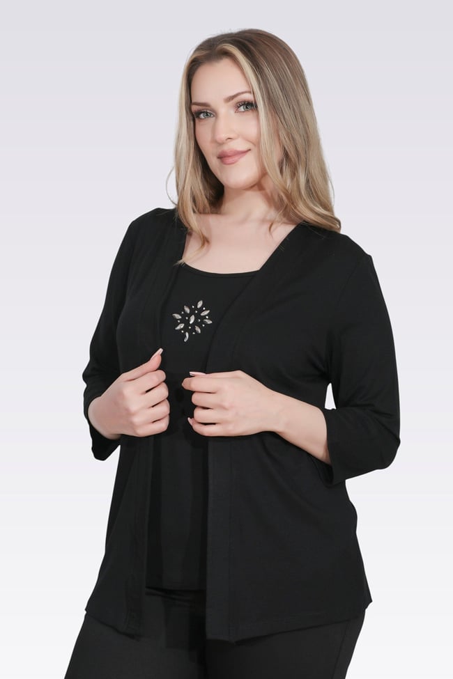 10743 TAŞ DETAYLI ÖRME İKİLİ TAKIM