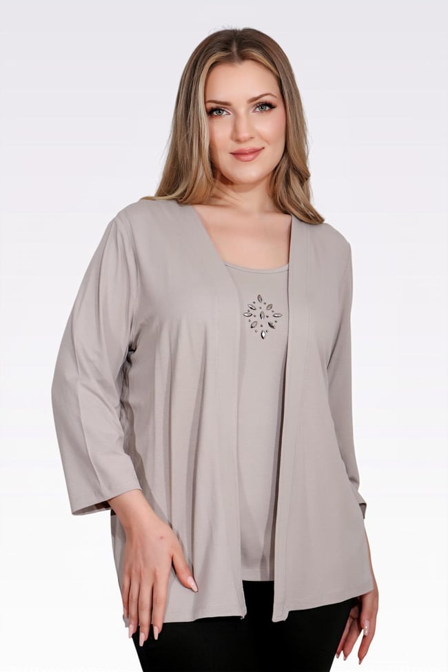 10743 TAŞ DETAYLI ÖRME İKİLİ TAKIM