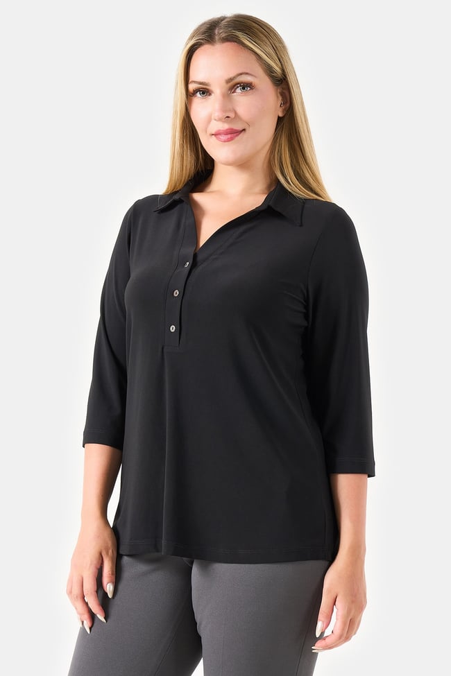 10751 POLO YAKA TRUVAKAR KOL ÖRME BLUZ