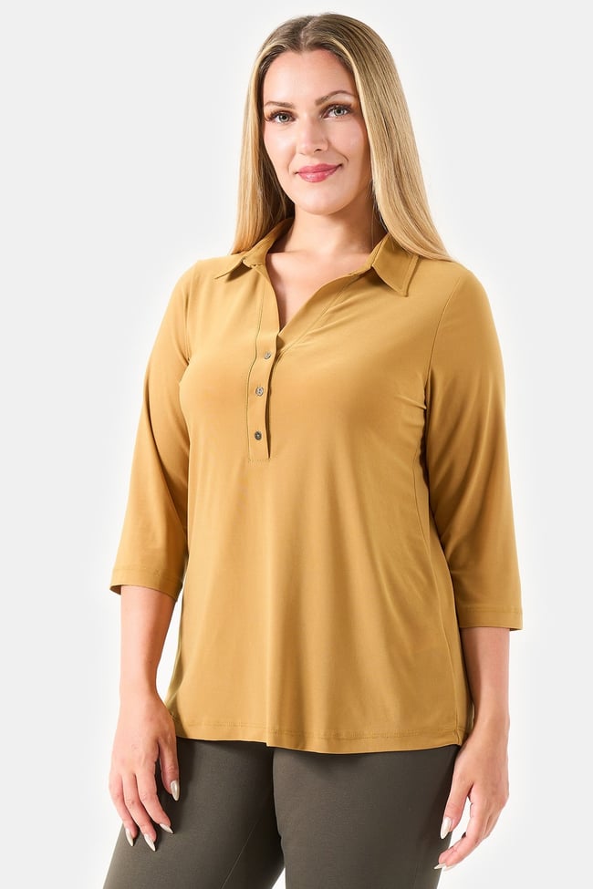 10751 POLO YAKA TRUVAKAR KOL ÖRME BLUZ
