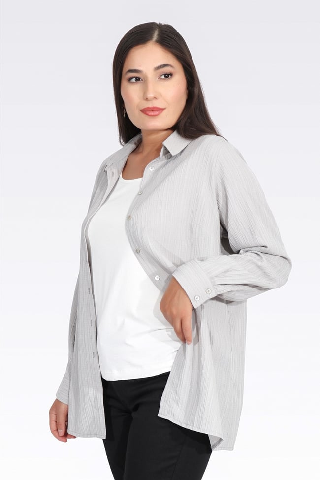 11042 KRİNKIL KUMAŞ RAHAT KESİM TUNİK