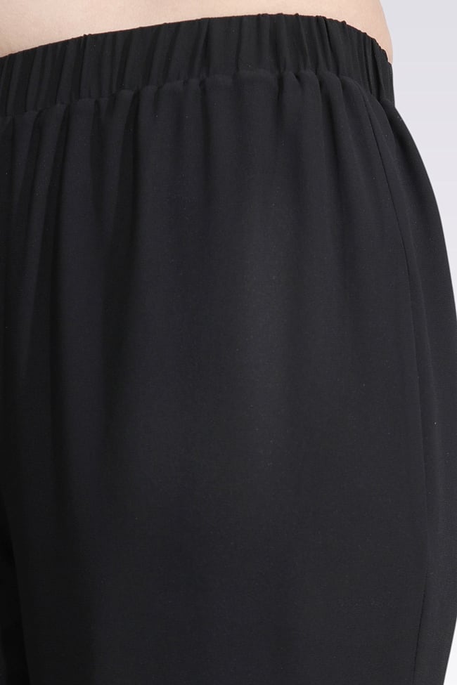 30094 BELİ LASTİKLİ BORU PAÇA ASTARLI ŞİFON PANTOLON