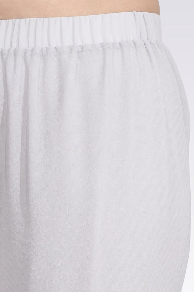 30094 BELİ LASTİKLİ BORU PAÇA ASTARLI ŞİFON PANTOLON