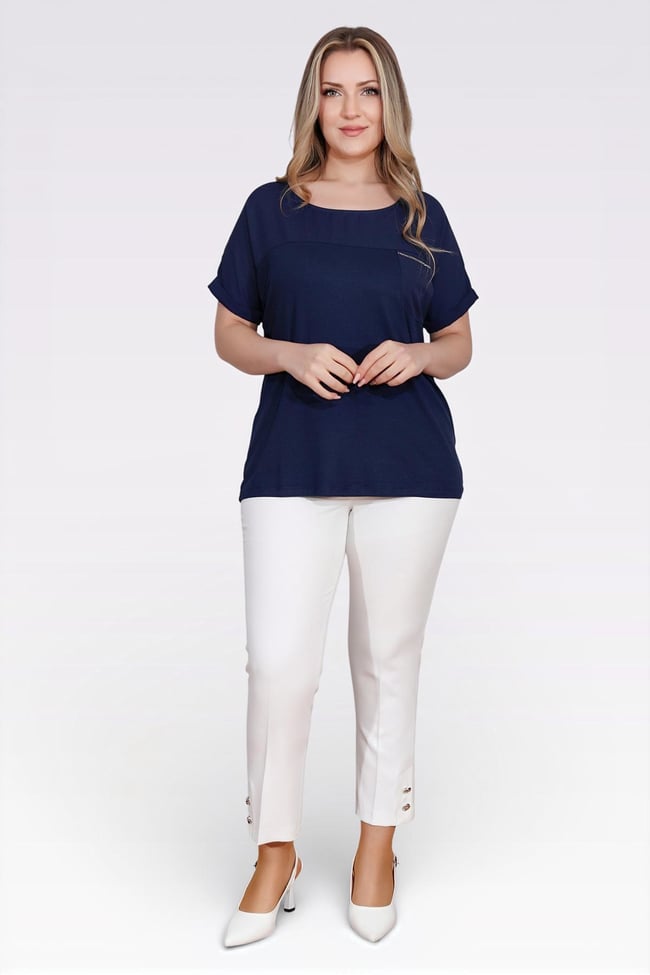 30106 ŞIK DÜĞME DETAYLI BİLEK BOY PANTOLON