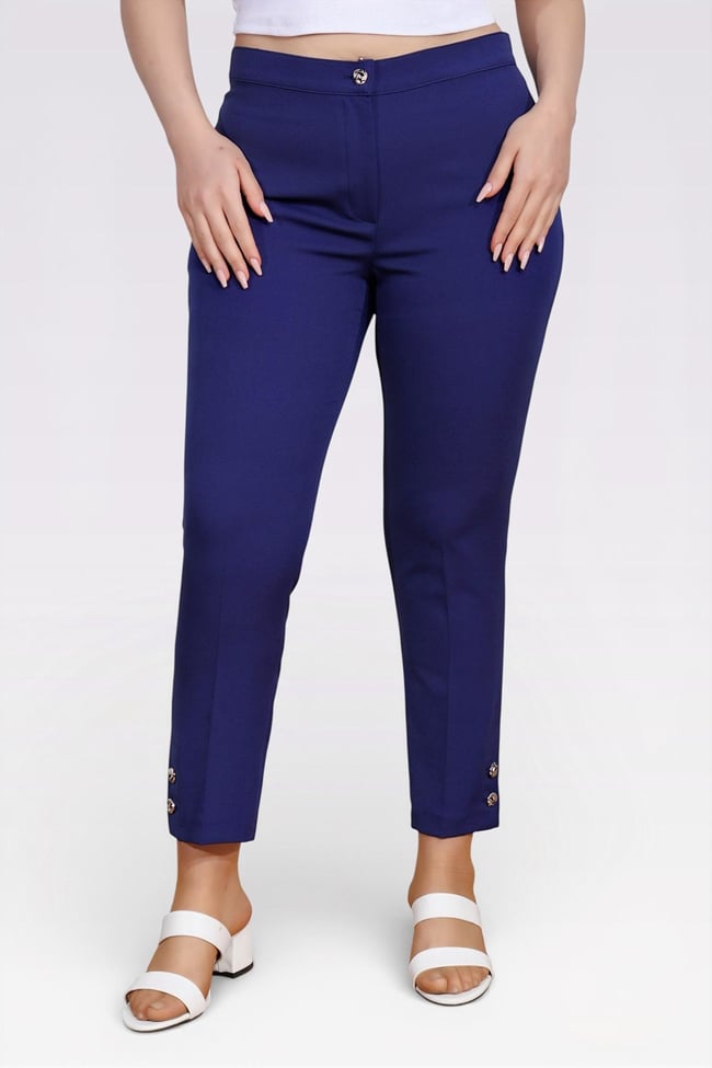 30106 ŞIK DÜĞME DETAYLI BİLEK BOY PANTOLON