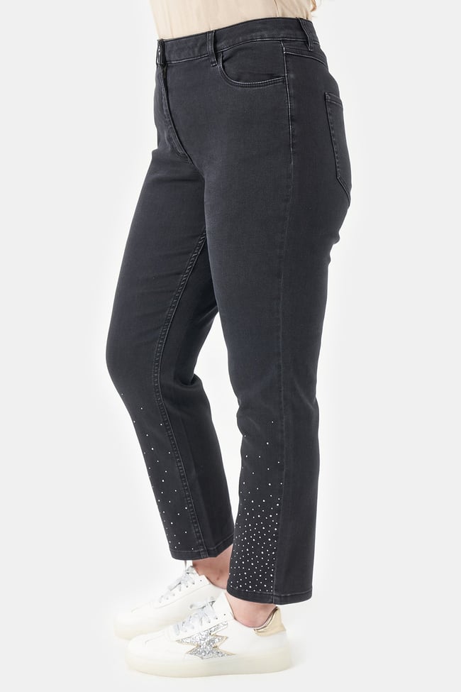 30114 TAŞ DETAYLI BİLEK BOY KOT PANTOLON