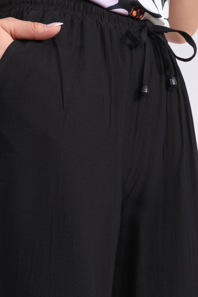 30270 BELİ LASTİKLİ RAHAT KESİM GENİŞ PAÇA PANTOLON