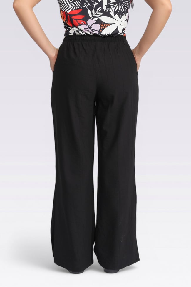 30270 BELİ LASTİKLİ RAHAT KESİM GENİŞ PAÇA PANTOLON