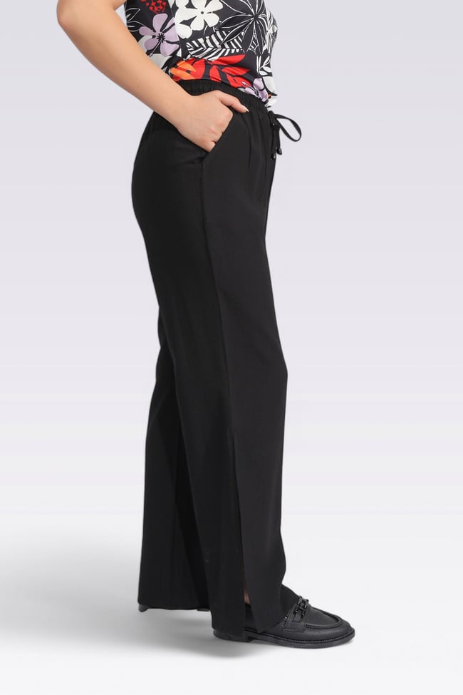 30270 BELİ LASTİKLİ RAHAT KESİM GENİŞ PAÇA PANTOLON