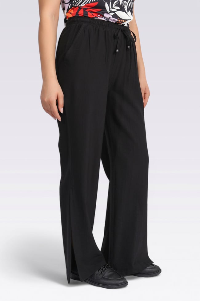 30270 BELİ LASTİKLİ RAHAT KESİM GENİŞ PAÇA PANTOLON