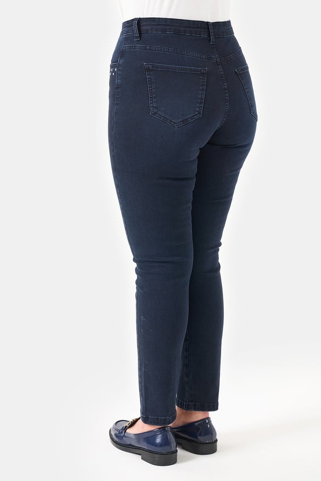 30297 TAŞ DETAYLI DAR PAÇA KOT PANTOLON