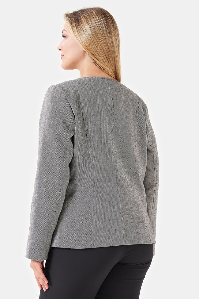 50190 SIFIR YAKA FERMUARLI CEKET