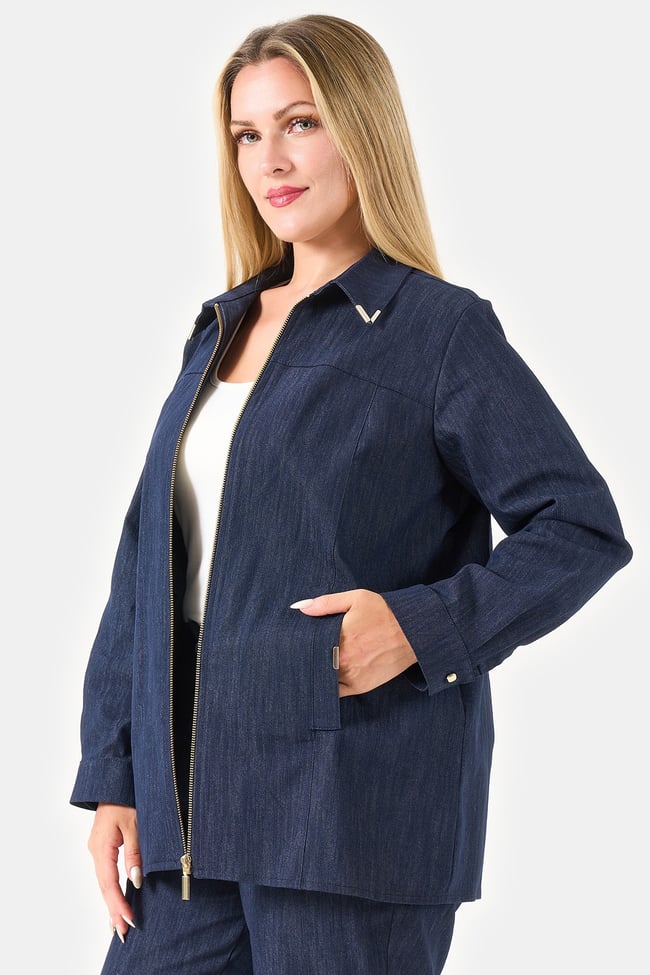 50192 FERMUARLI DENİM CEKET