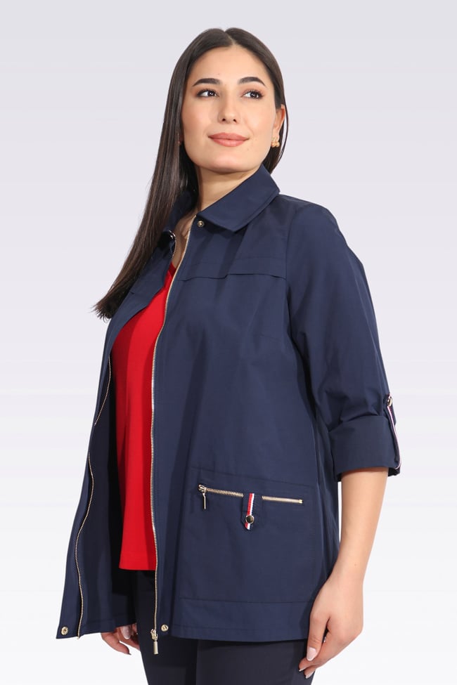 60126 ŞERİT DETAYLI ASTARSIZ İNCE KUMAŞ MONT