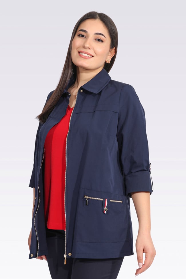 60126 ŞERİT DETAYLI ASTARSIZ İNCE KUMAŞ MONT