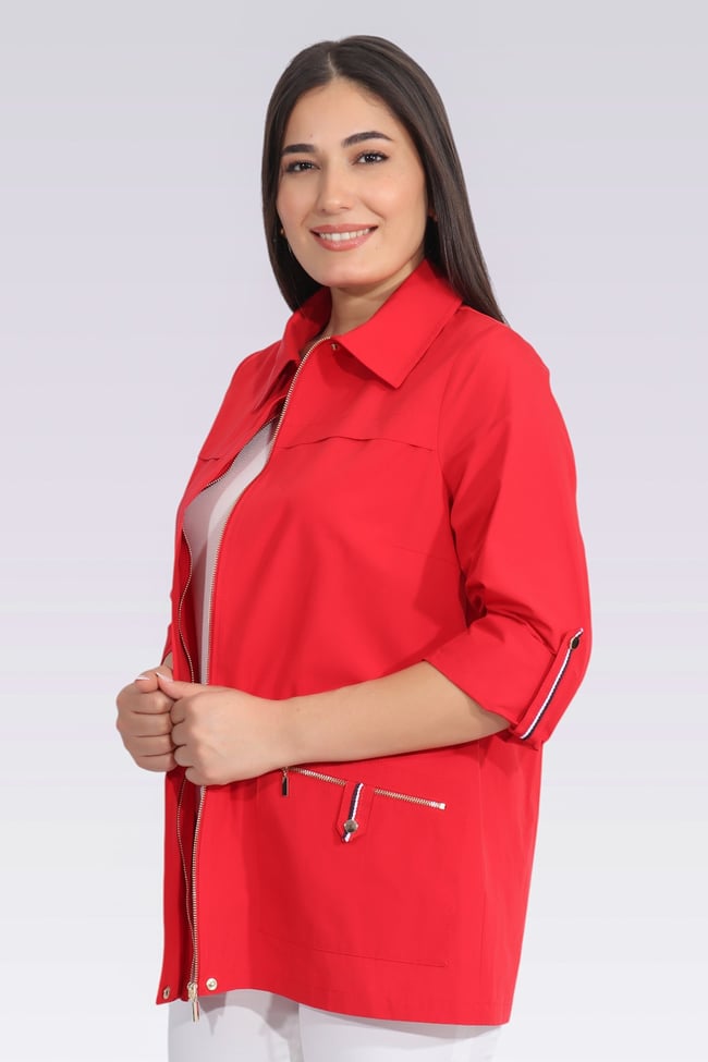 60126 ŞERİT DETAYLI ASTARSIZ İNCE KUMAŞ MONT