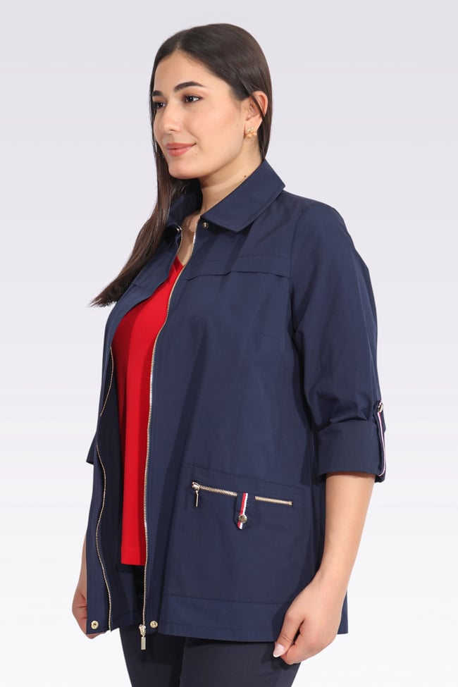 60126 ŞERİT DETAYLI ASTARSIZ İNCE KUMAŞ MONT