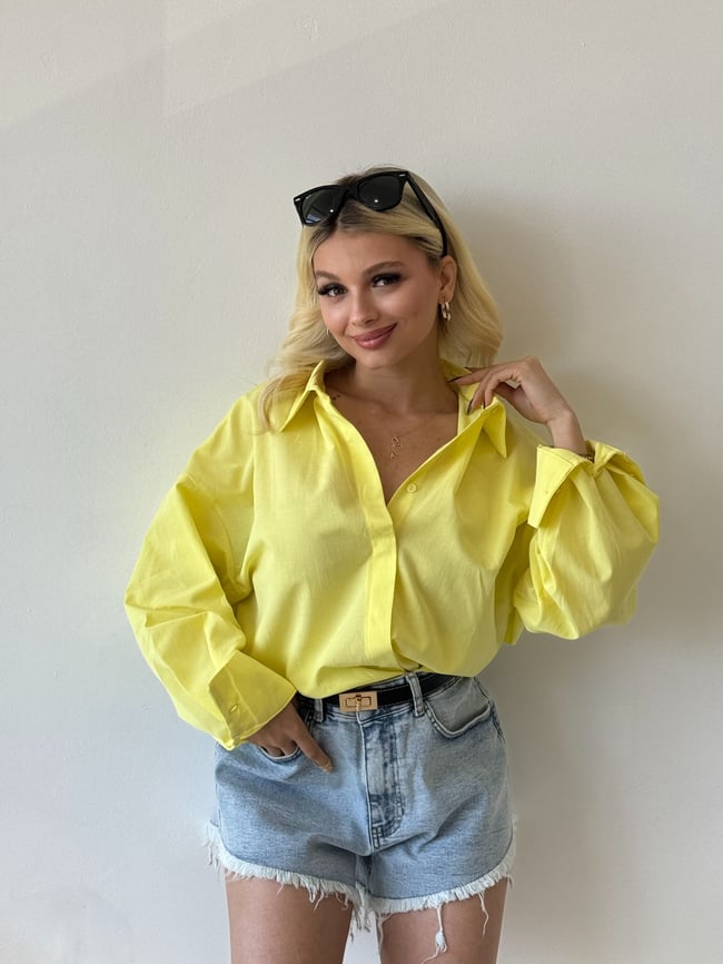 Oversize Sarı Gömlek