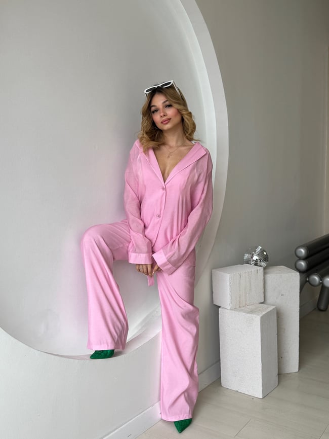 Pembe Ceket Pantolon Takım
