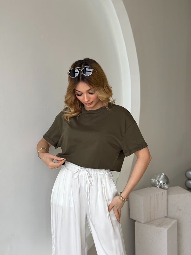 Yeşil Kısa Kol Crop