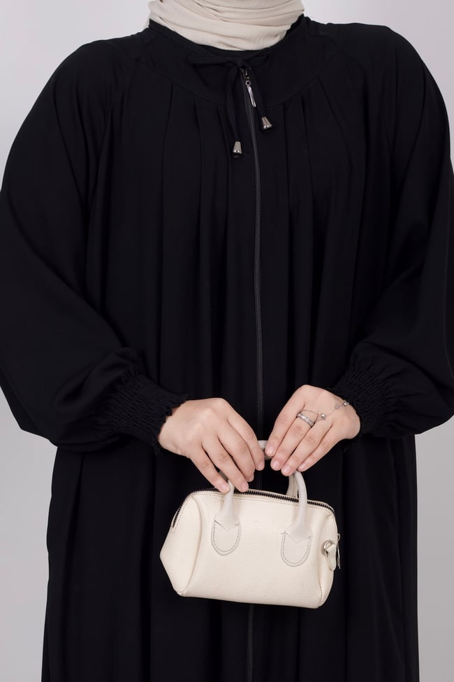 Dökümlü Basic Ferace | Siyah