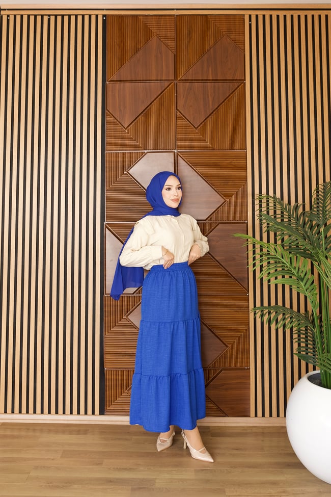 Katlı Yazlık Basic Etek | Saks