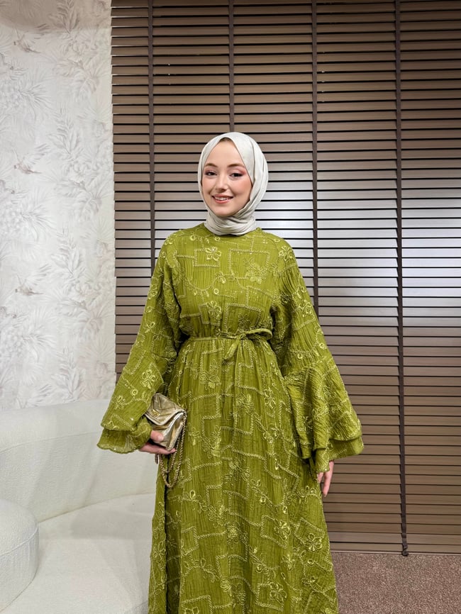 BBC CASELİA  ELBİSE - YAĞ YEŞİLİ