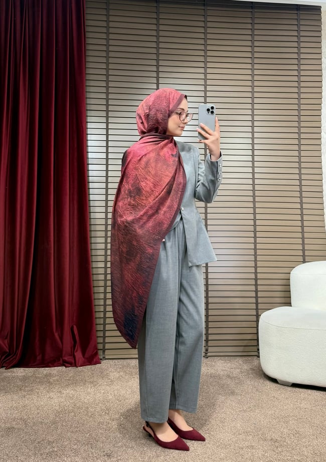 BBC DÜŞ DESEN ŞAL-KIRMIZI