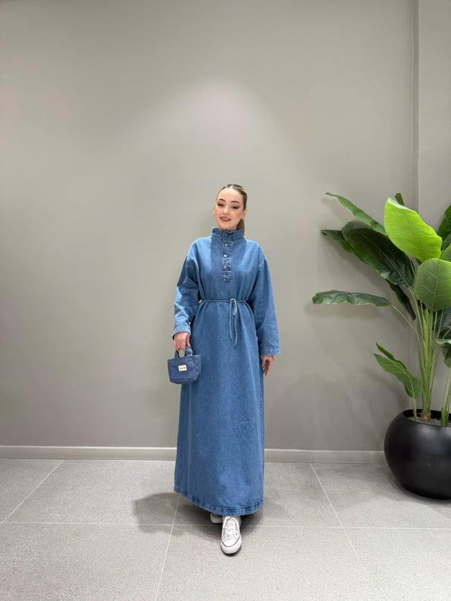 BBC MARCUS DENİM ELBİSE - AÇIK MAVİ