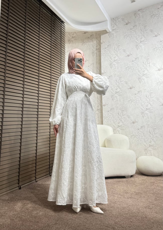 BBC MERİ ELBİSE-BEYAZ