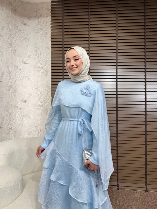 BBC NAYERA ELBİSE-MAVİ
