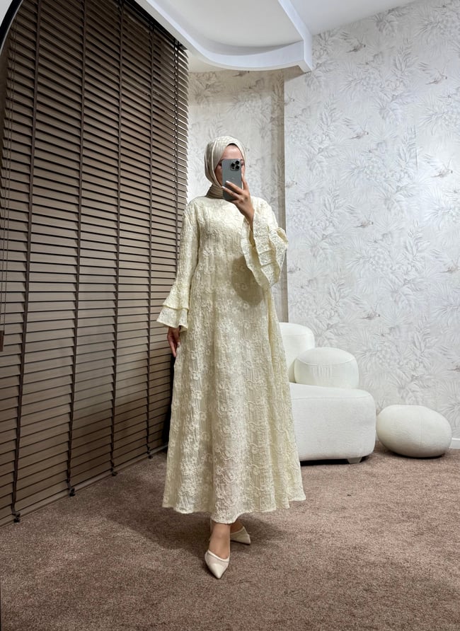 BBC QALYA ELBİSE-KREM