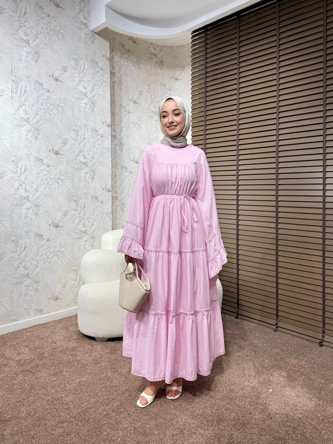 BBC QAMİLA ELBİSE-PEMBE
