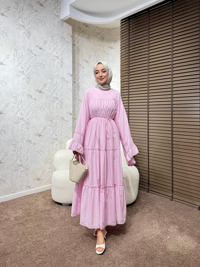 BBC QAMİLA ELBİSE-PEMBE