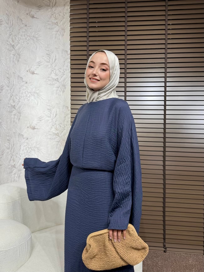 BBC QİTRA ELBİSE-İNDİGO