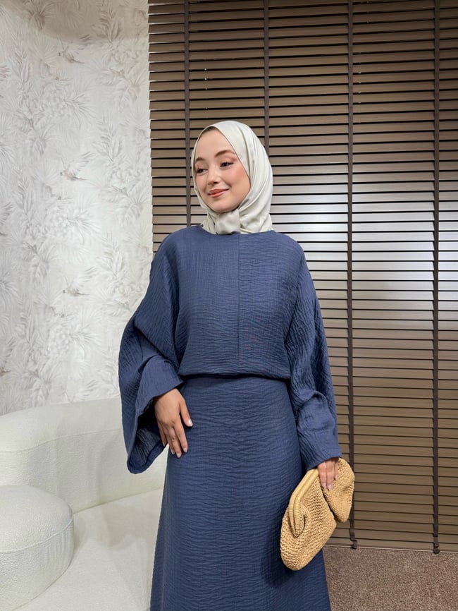 BBC QİTRA ELBİSE-İNDİGO