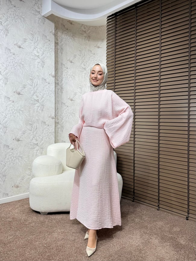 BBC QİTRA ELBİSE-PEMBE