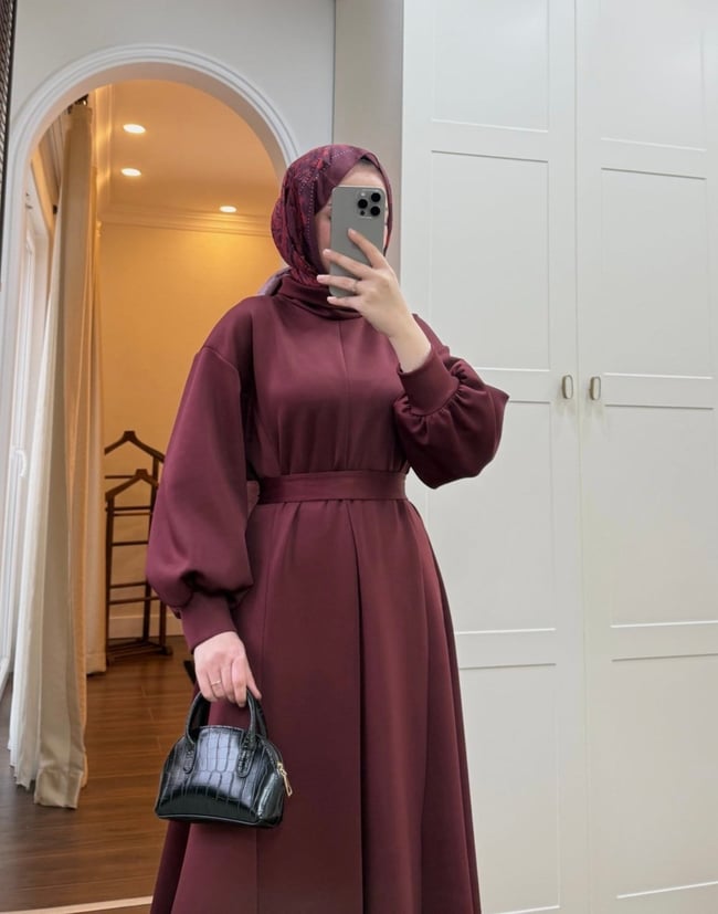 BBC SCARLET ELBİSE - BORDO