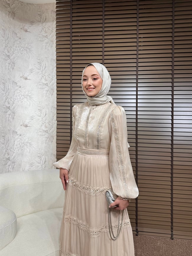 BBC VALERY İTHAL ELBİSE - BEJ