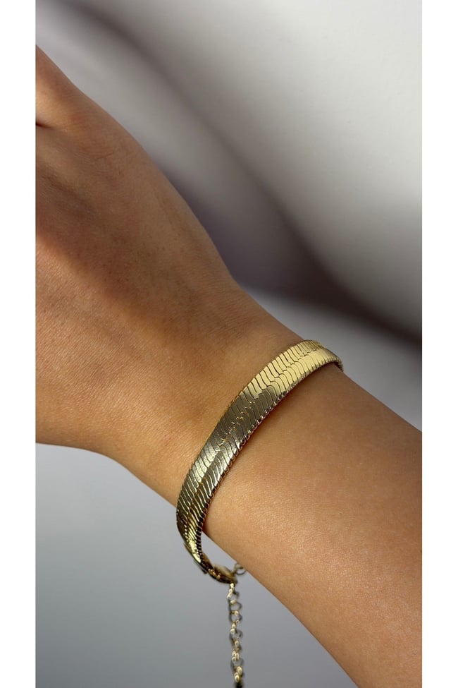 Çift Taraflı Gold Zincir Bileklik – 2 Kullanımlı Modern Kadın Bileklik