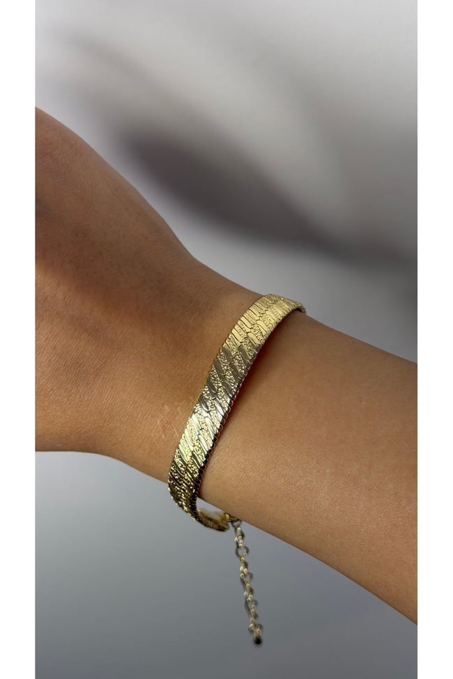 Çift Taraflı Gold Zincir Bileklik – 2 Kullanımlı Modern Kadın Bileklik